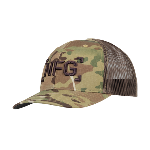 3D Embroidered Logo Snapback – Multicam/Coyote Brown with nfg logo on front