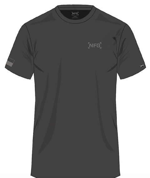 Charcoal tee with NFG logo on left chest